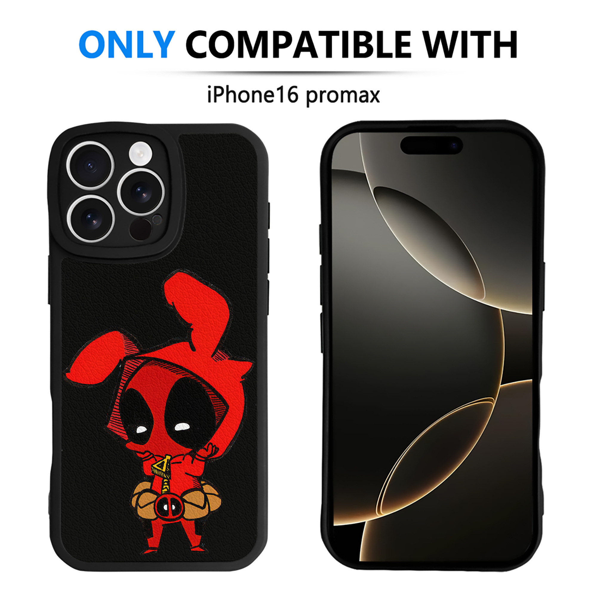 （画像用） Deadpool デッドプール 【iPhone 16シリーズ対応】シリコンスマホケース（レザー調） 材質：シリコン